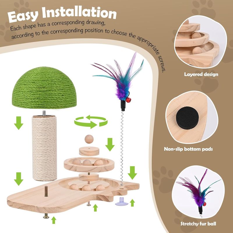 Pawzy Arbre à chat champignon interactif