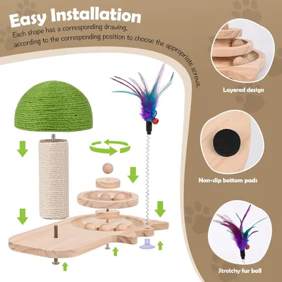 Pawzy Arbre à chat champignon interactif