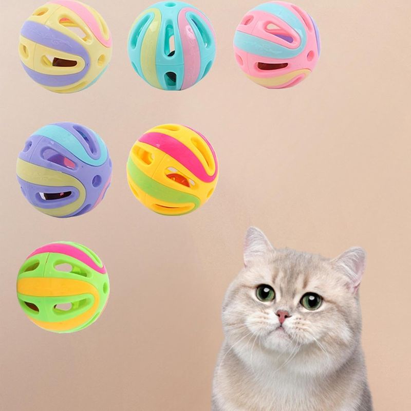 Pawzy Balle à grelot pour chat – 3 couleurs aléatoires