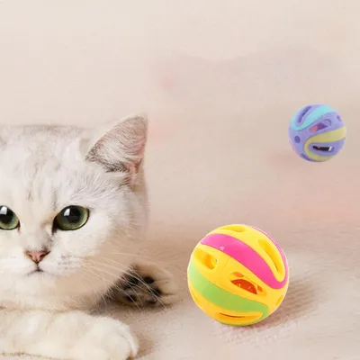 Pawzy Balle à grelot pour chat – 3 couleurs aléatoires