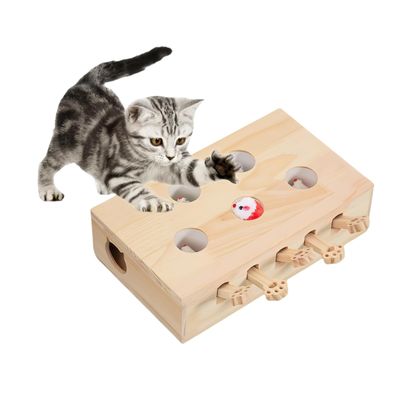 Pawzy Jouet interactif 3 en 1 pour chat en bois