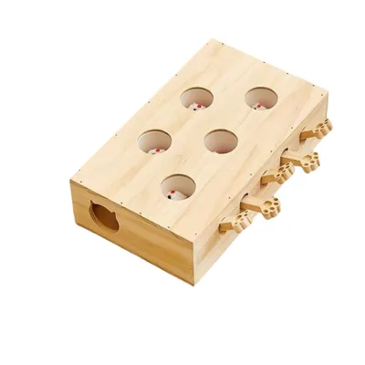 Pawzy Jouet interactif 3 en 1 pour chat en bois