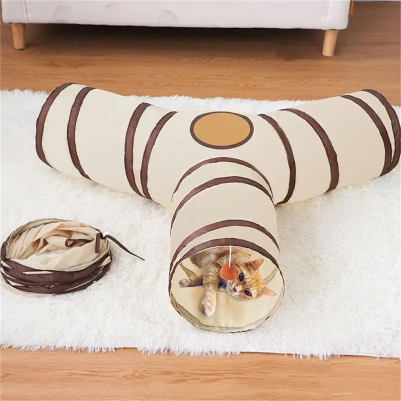 Pawzy Tunnel chat Y : Pliable, interactif, jeu intérieur (Y Way)