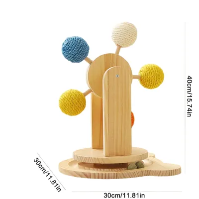 Pawzy Grattoir rotatif avec balles pour chat