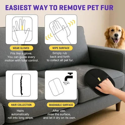 Pawzy Gant épilateur électrostatique pour chats/chiens (1 pièce)