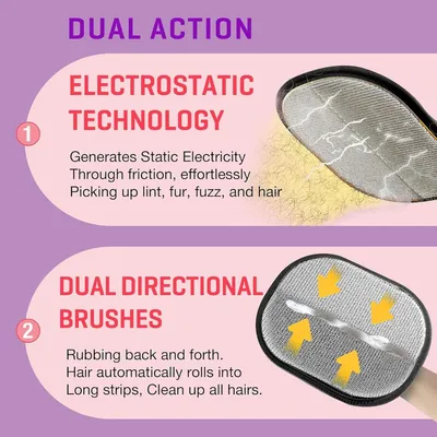 Pawzy Gant épilateur électrostatique pour chats/chiens (1 pièce)