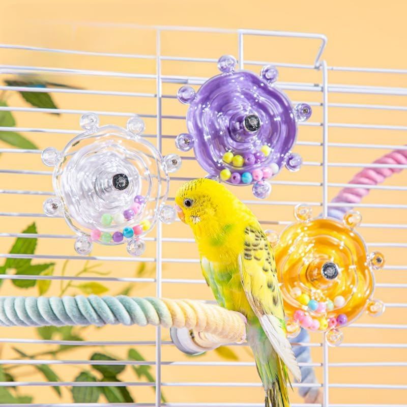 Pawzy Jouet rotatif 360° bleu pour perroquets