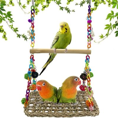 Pawzy Balançoire en jonc de mer pour petits oiseaux