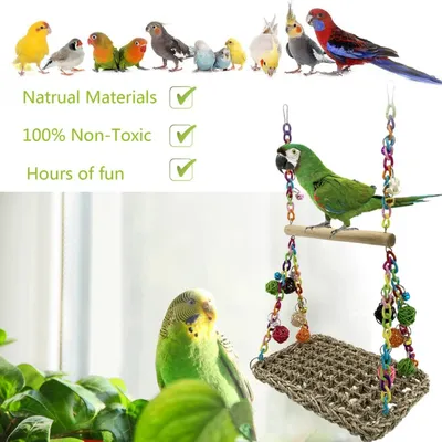 Pawzy Balançoire en jonc de mer pour petits oiseaux