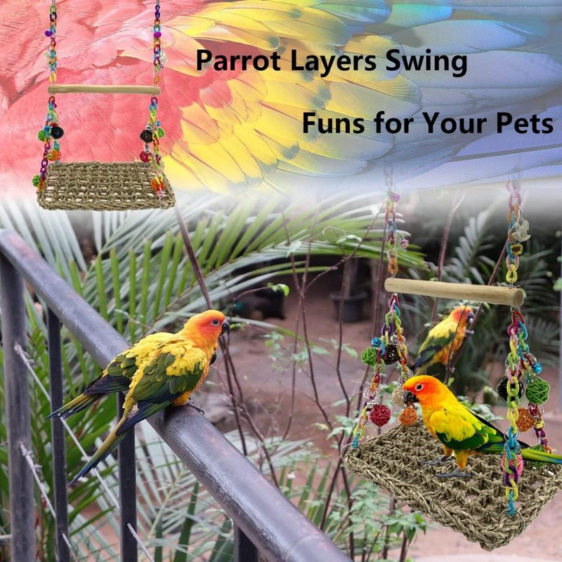 Pawzy Balançoire en jonc de mer pour petits oiseaux