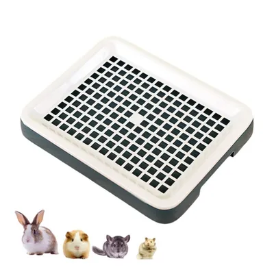 Zoomtopia Bac à litière avec grille pour petits animaux Zoomtopia Bac à litière avec grille pour petits animaux