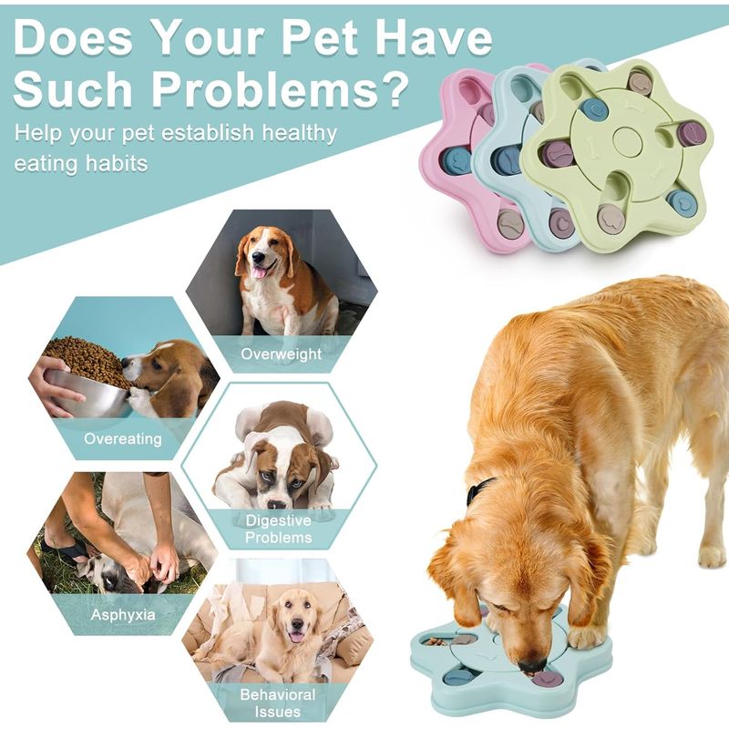 Pawzy Jouet puzzle distributeur pour chien - Bleu