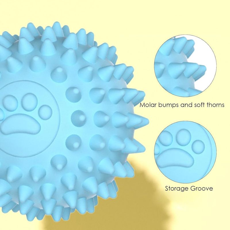 Pawzy Lot de 2 balles à picots pour chien - Résistantes et couinantes