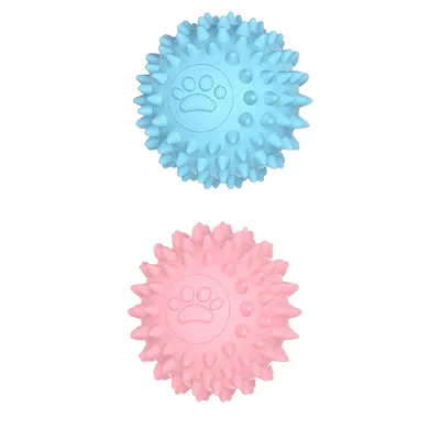 Pawzy Lot de 2 balles à picots pour chien - Résistantes et couinantes