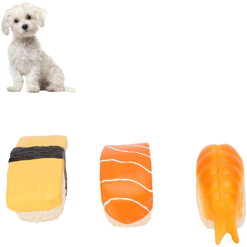 Pawzy Jouets sushi pour chien - Lot de 3
