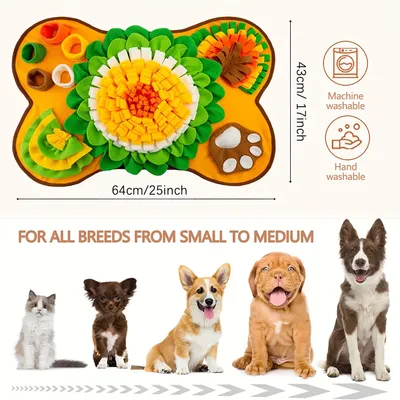 Pawzy Tapis de reniflage pour chien - Lavable et antidérapant