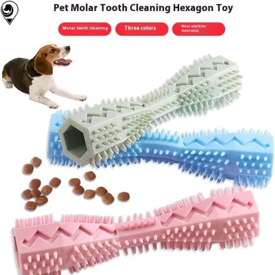 Pawzy Jouet à mâcher hexagonal pour chiens et chats - Version rose
