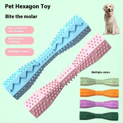 Pawzy Jouet à mâcher hexagonal pour chiens et chats - Version rose