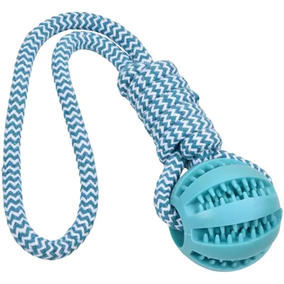 Pawzy Jouet à mâcher dentaire pour chien - Balle & corde Pawzy Jouet à mâcher dentaire pour chien - Balle & corde