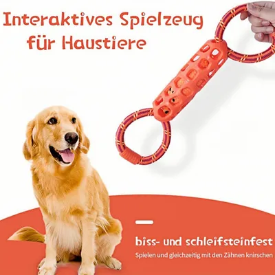 Pawzy Jouet dentaire double anneau pour chien - Orange