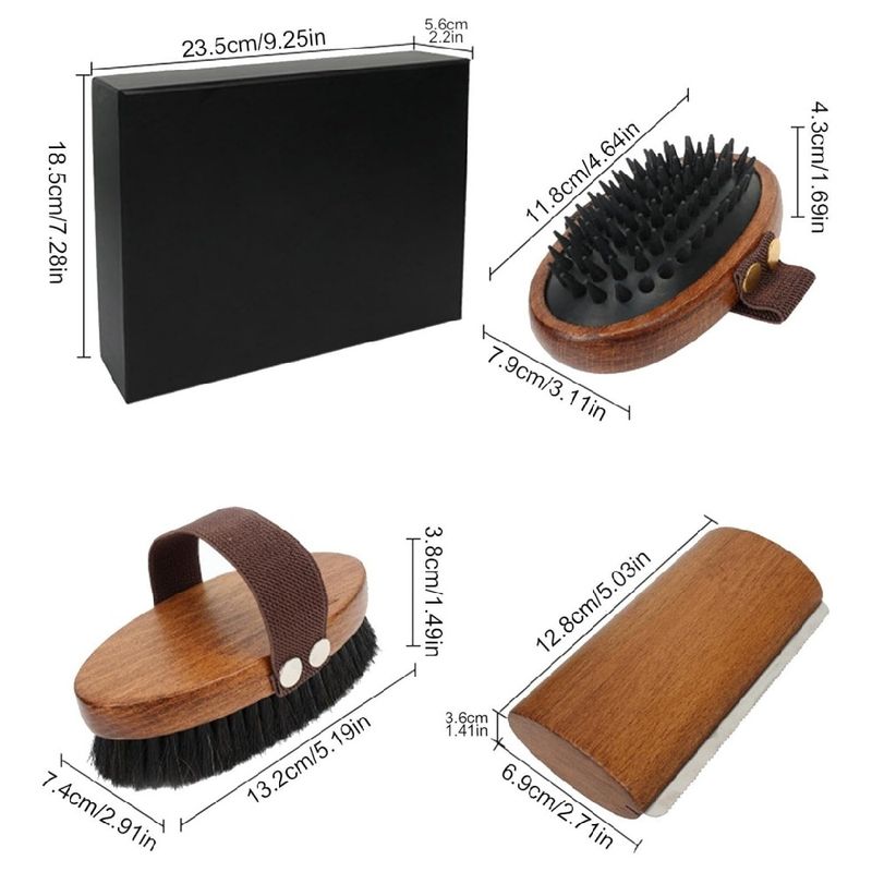ZooVenture Kit de brosses de toilettage pour cheval