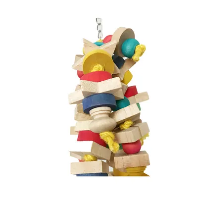 Pawzy Jouet de mordillage en bois pour perroquet