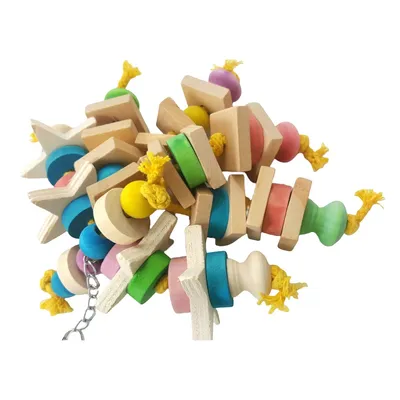 Pawzy Jouet de mordillage en bois pour perroquet