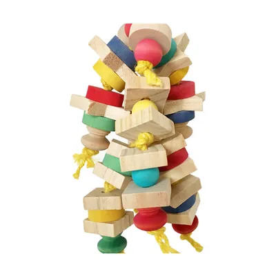 Pawzy Jouet de mordillage en bois pour perroquet