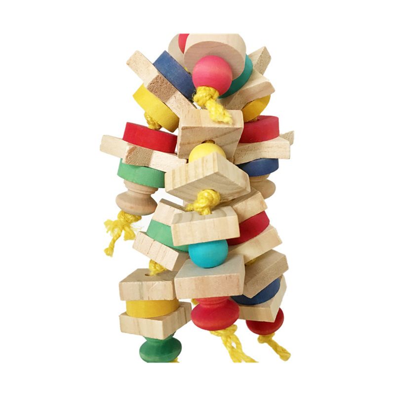 Pawzy Jouet de mordillage en bois pour perroquet