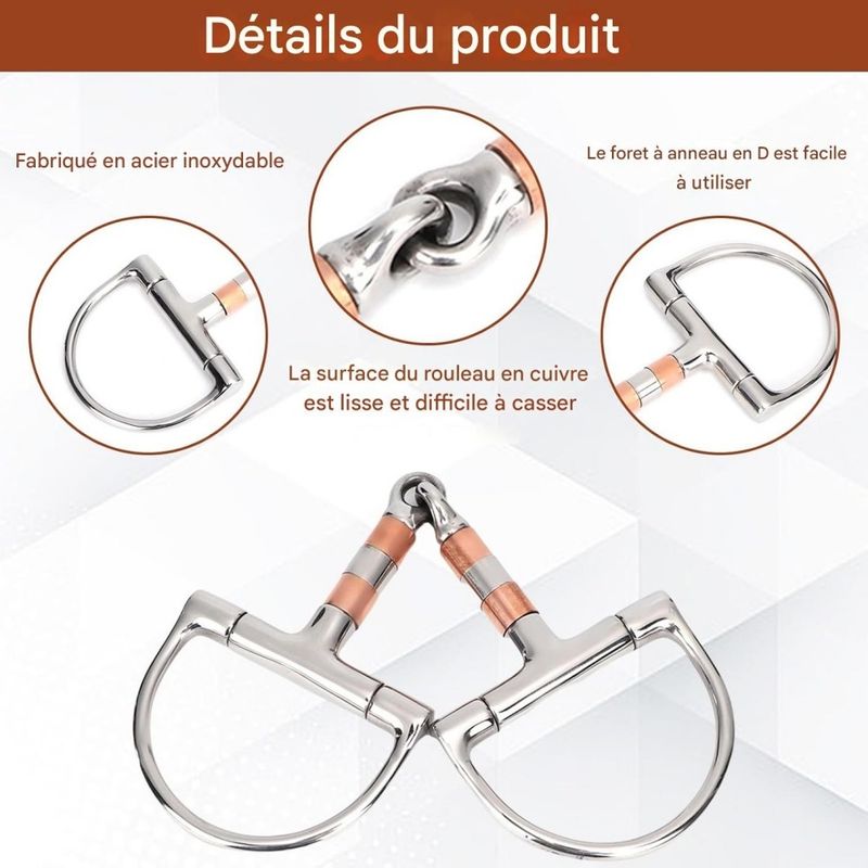 Embout à Anneau AJ Tack En Cuivre – Bouche De Cheval, Neuf