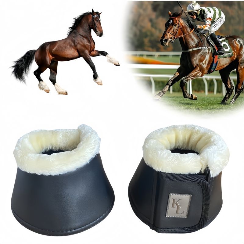 ZooVenture Cloches pour sabots en laine d'agneau pour chevaux