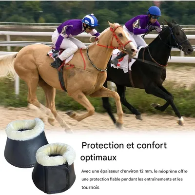 ZooVenture Cloches pour sabots en laine d'agneau pour chevaux