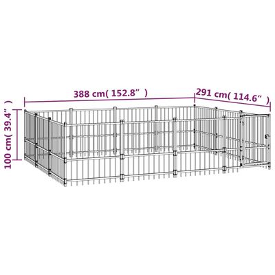 vidaXL chenil pour chien Acier