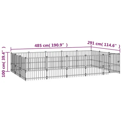 vidaXL chenil pour chien Acier