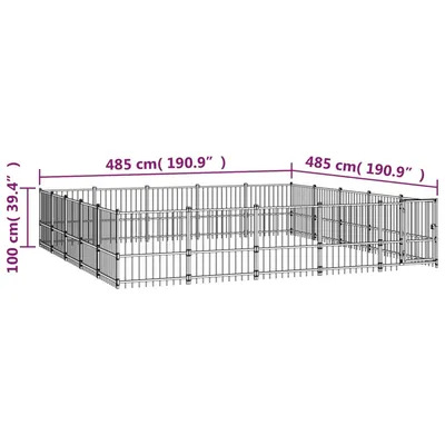 vidaXL chenil pour chien Acier