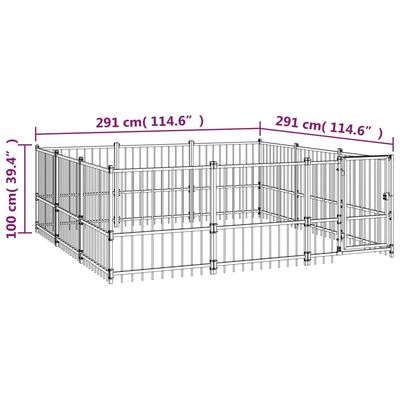 vidaXL chenil pour chien Acier
