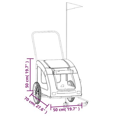vidaXL remorque de vélo pour animaux de compagnie Fer