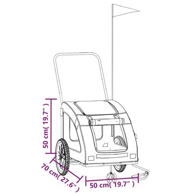 vidaXL remorque de vélo pour animaux de compagnie Fer