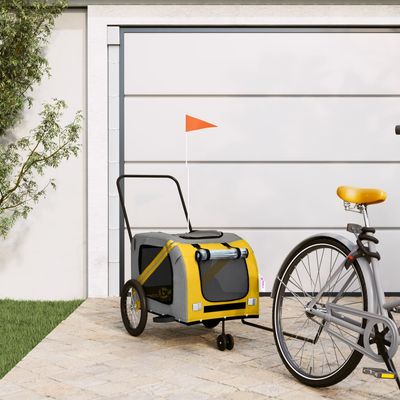 vidaXL remorque de vélo pour animaux de compagnie Fer
