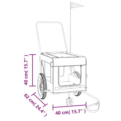 vidaXL remorque de vélo pour animaux de compagnie Fer