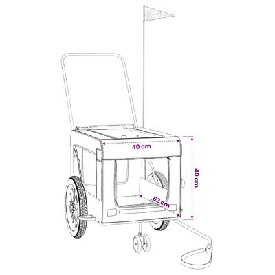 vidaXL remorque de vélo pour animaux de compagnie Fer