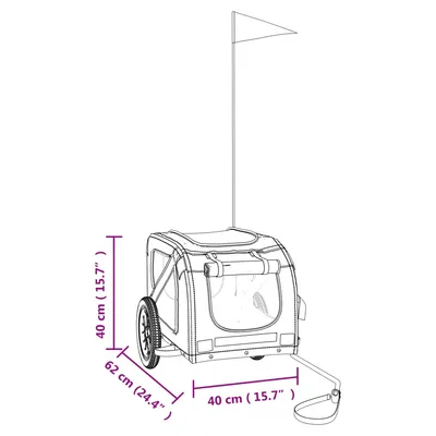 vidaXL remorque de vélo pour animaux de compagnie Fer
