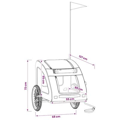 vidaXL remorque de vélo pour animaux de compagnie Fer