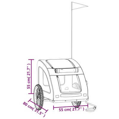 vidaXL remorque de vélo pour animaux de compagnie Fer