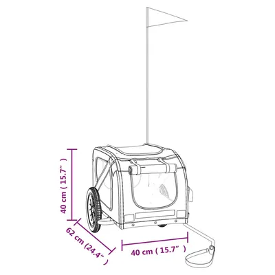 vidaXL remorque de vélo pour animaux de compagnie Fer