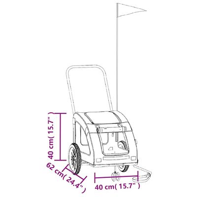 vidaXL remorque de vélo pour animaux de compagnie Fer