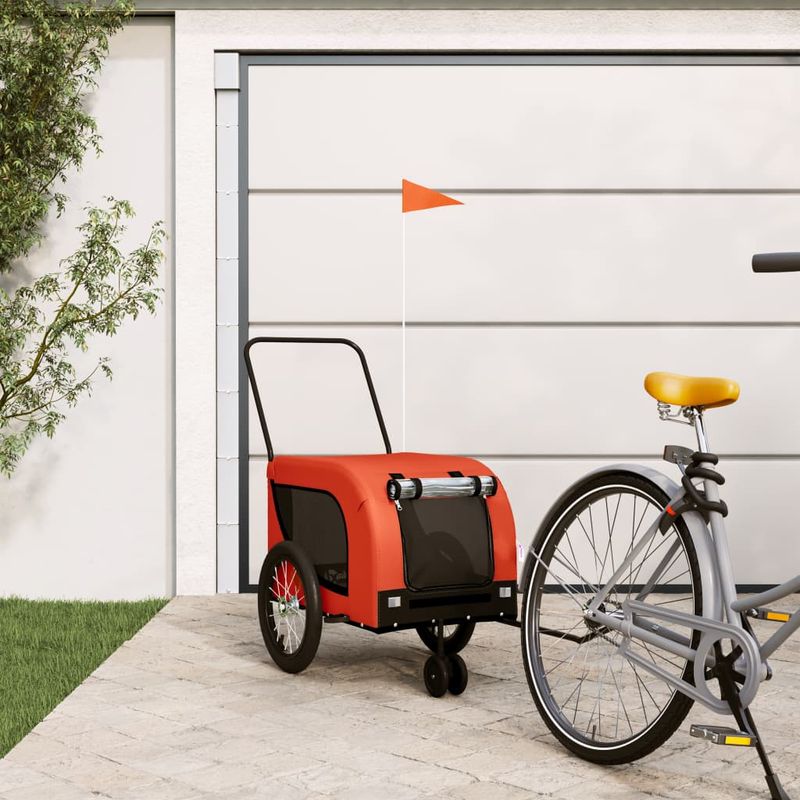 vidaXL remorque de vélo pour animaux de compagnie Fer