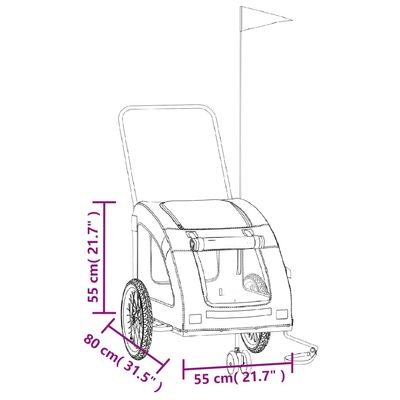 vidaXL remorque de vélo pour animaux de compagnie Fer