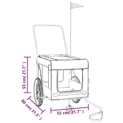 vidaXL remorque de vélo pour animaux de compagnie Fer