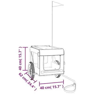 vidaXL remorque de vélo pour animaux de compagnie Fer